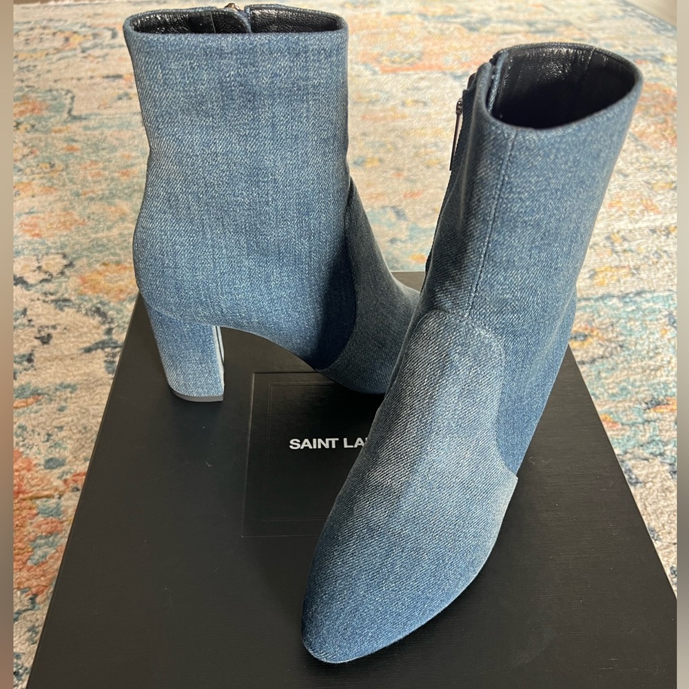 Saint Laurent denim booties YSL
